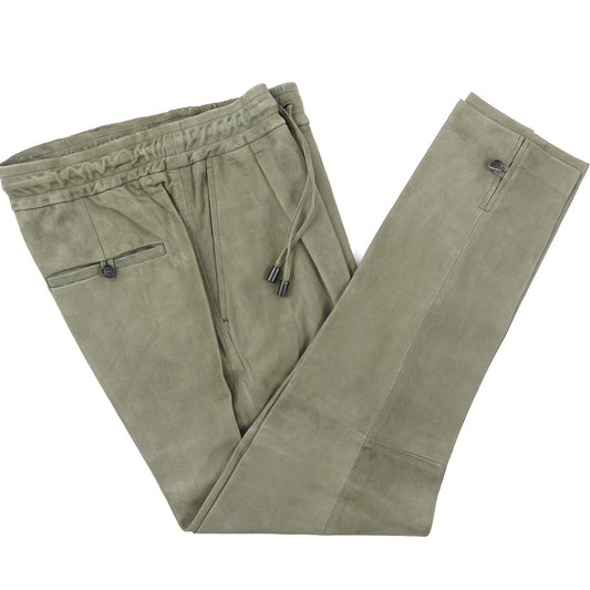 Isaia Lamb Suede Drawstring Jogger Pants - Top Shelf Apparel