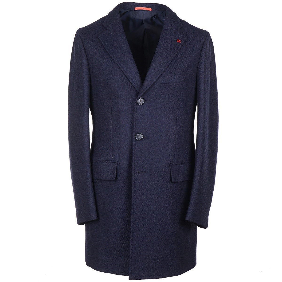 Isaia Slim-Fit Navy Wool Overcoat - Top Shelf Apparel