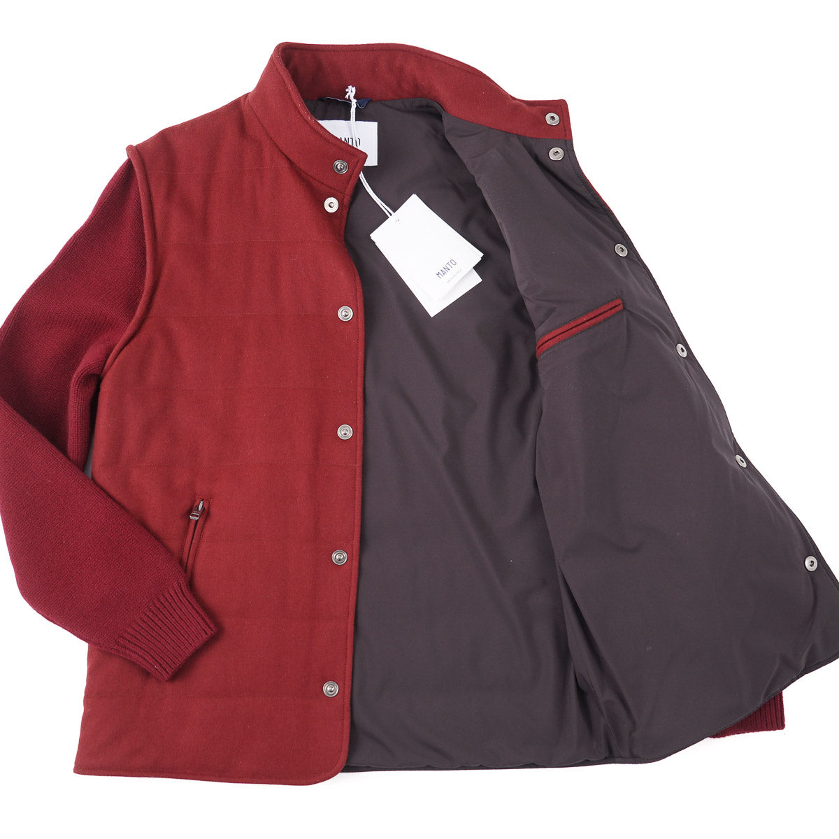 Manto Quilted Flannel and Knit Cashmere Jacket - Top Shelf Apparel