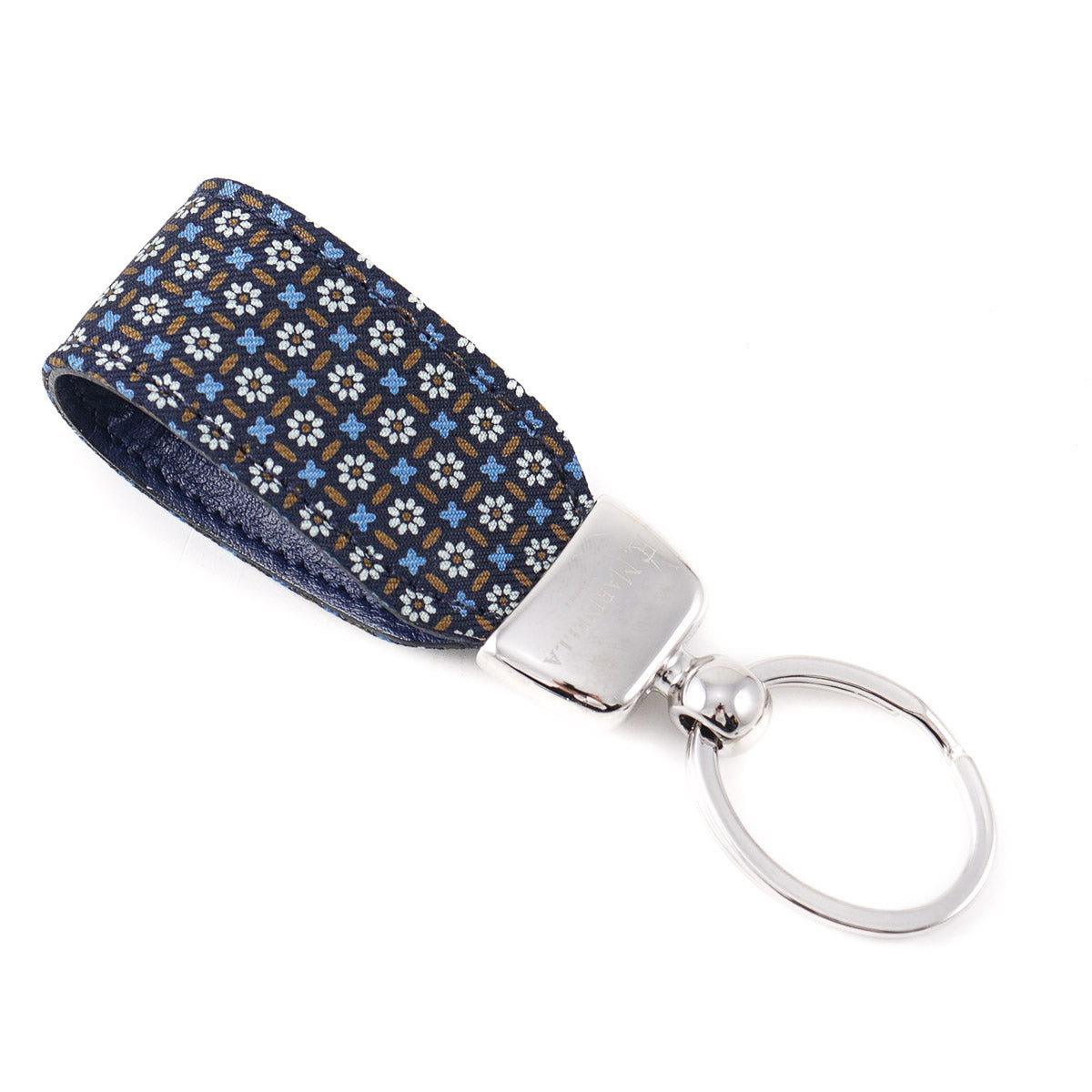 E.Marinella Silk and Leather Key Fob