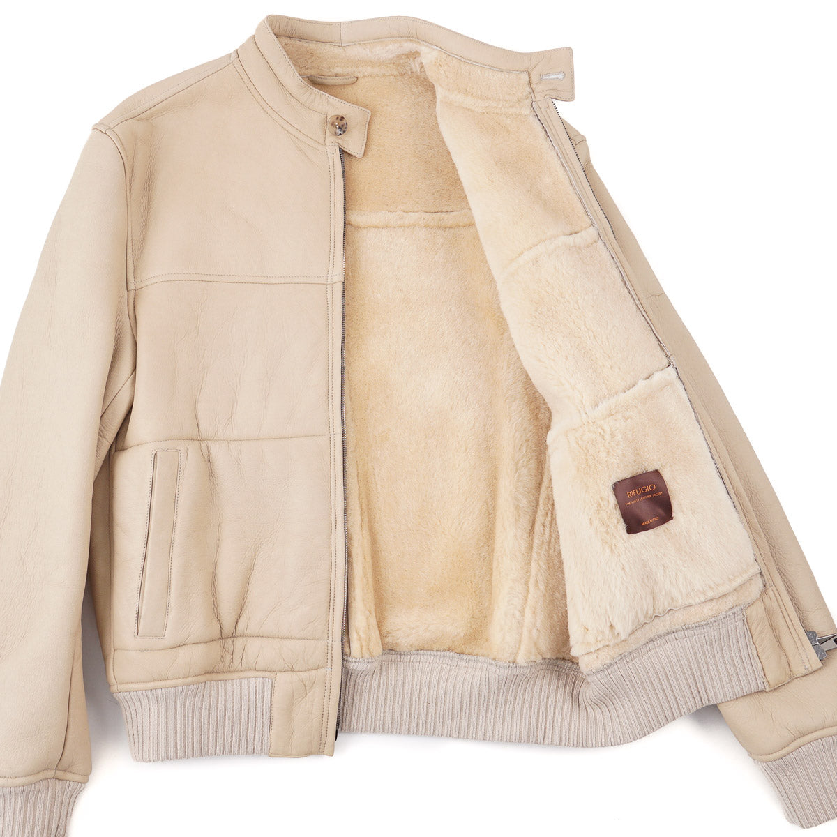 Rifugio Shearling Leather Bomber Jacket - Top Shelf Apparel