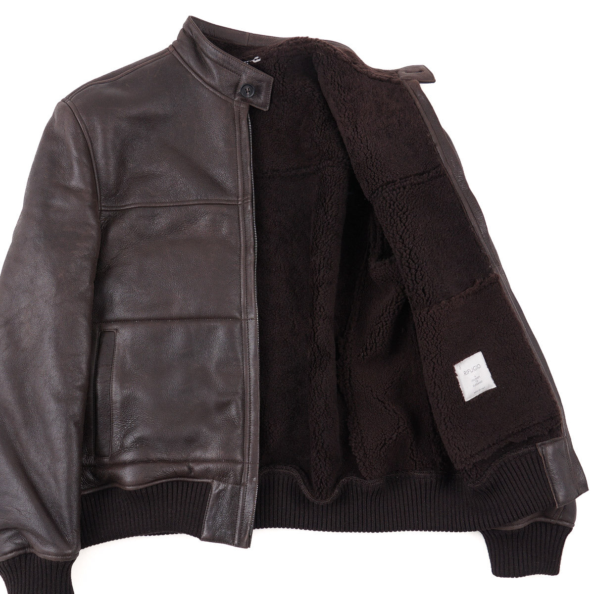Rifugio Shearling Leather Bomber Jacket - Top Shelf Apparel