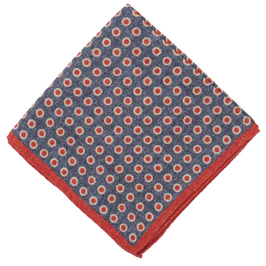 Battisti Printed Wool Pocket Square