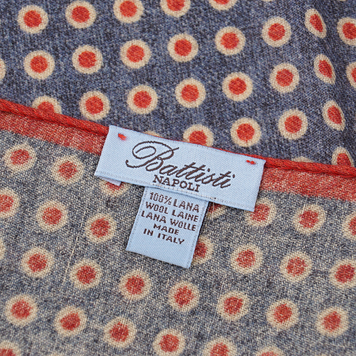 Battisti Printed Wool Pocket Square