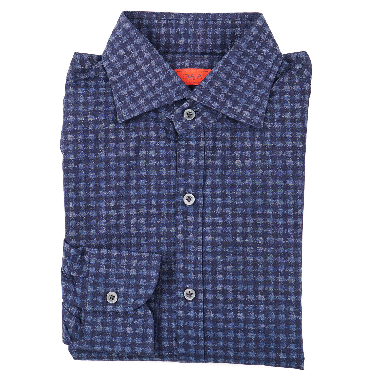 Isaia Houndstooth Check Print Cotton Shirt - Top Shelf Apparel