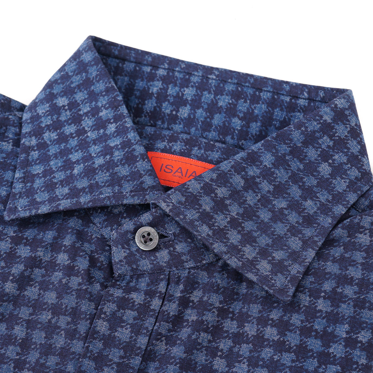 Isaia Houndstooth Check Print Cotton Shirt - Top Shelf Apparel