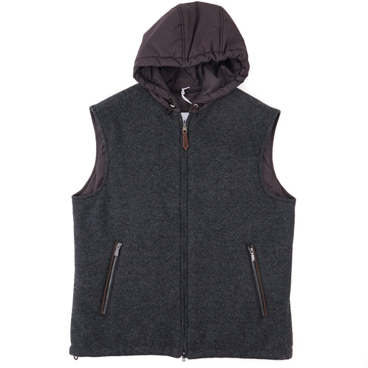 Manto Flannel Wool-Cashmere Vest with Hood