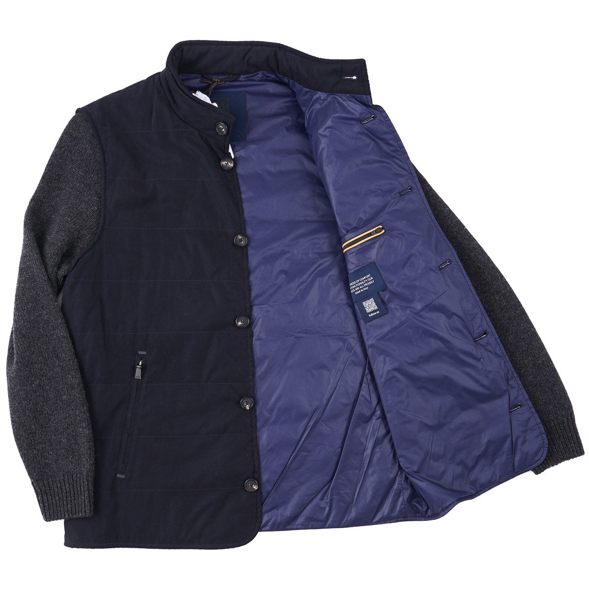 Manto Quilted Jacket with Knit Sleeves