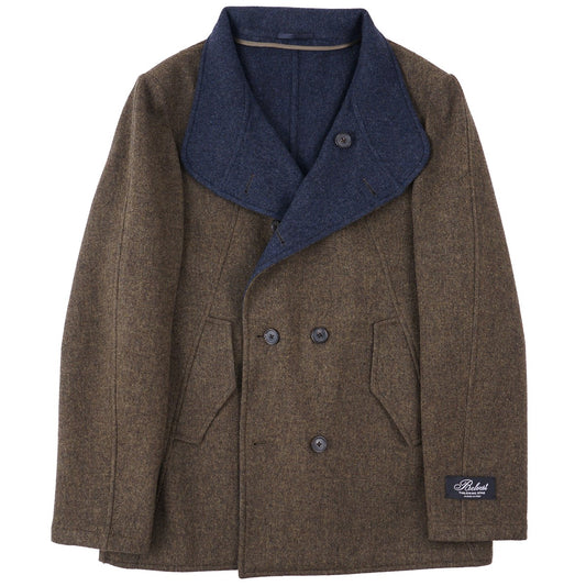 Belvest Flannel Wool-Cashmere Pea Coat