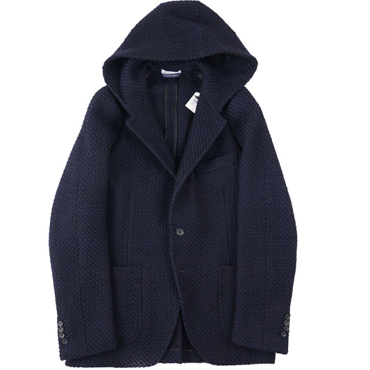 Belvest Woven Wool Blazer with Hood