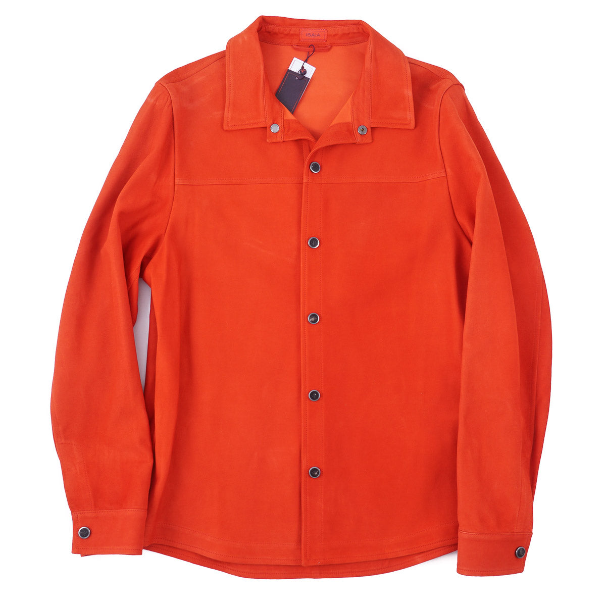 Isaia Lamb Suede Leather Overshirt Jacket - Top Shelf Apparel