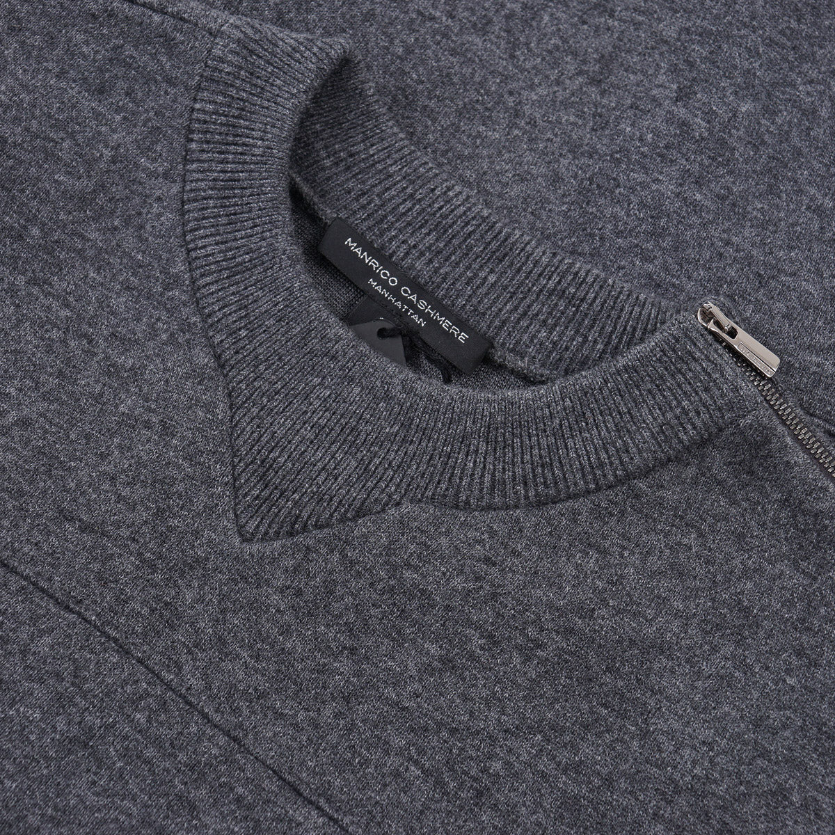 Manrico Cashmere Sweater with Zip Detail