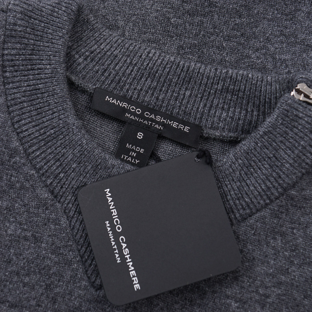 Manrico Cashmere Sweater with Zip Detail