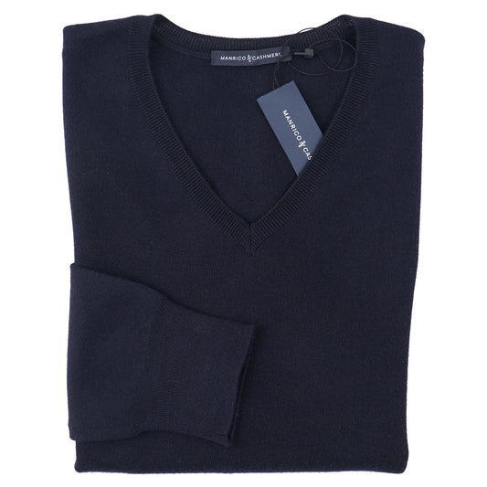 Manrico Natural Stretch Knit Cashmere Sweater