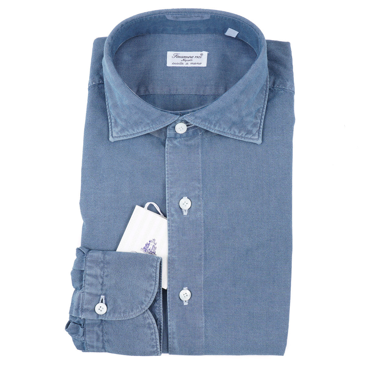 Finamore Chambray Cotton Dress Shirt - Top Shelf Apparel