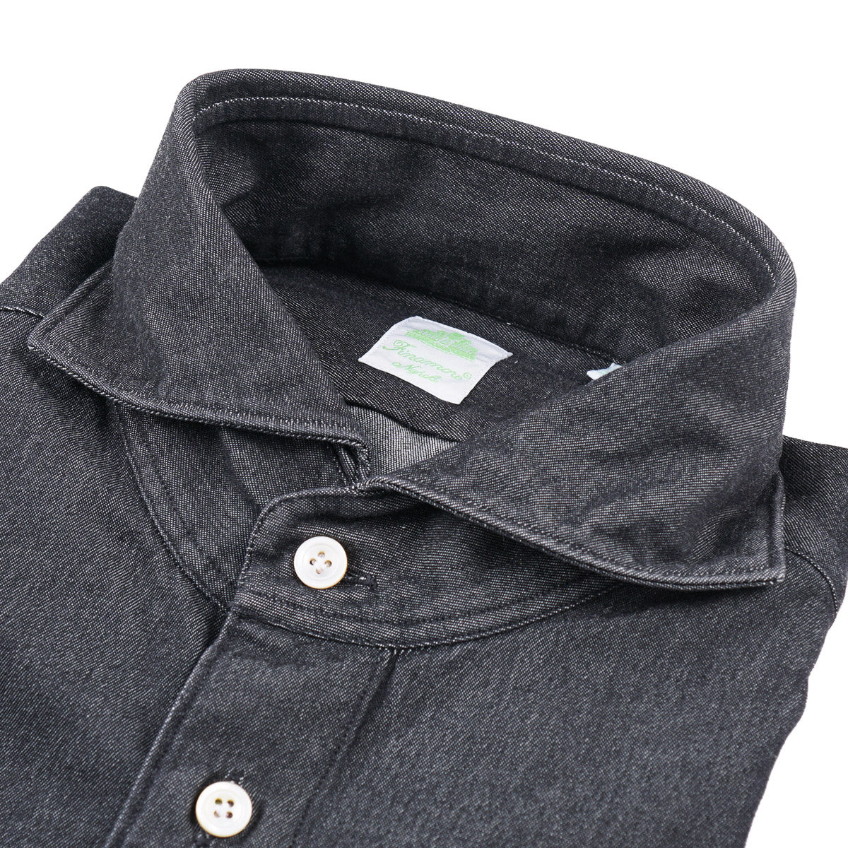 Finamore Rinsed Black Denim Shirt - Top Shelf Apparel