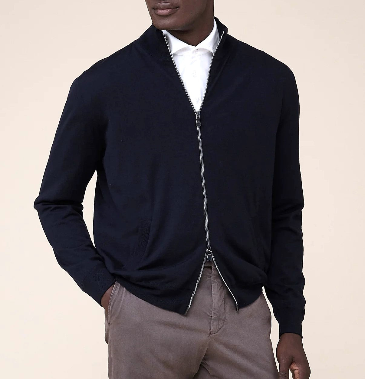 Fedeli 'Paros' Full-Zip Merino Bomber
