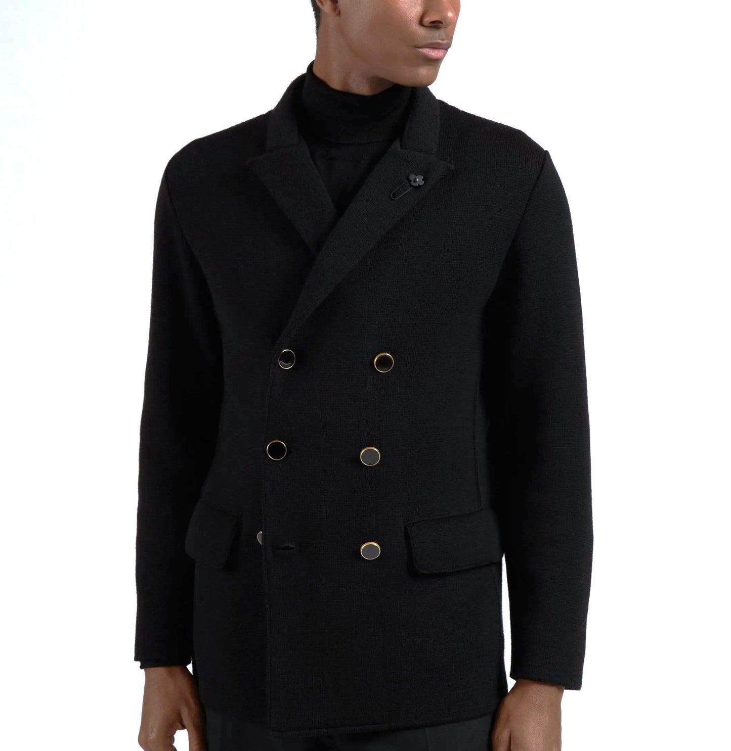 Lardini Knit Wool Double-Breasted Blazer - Top Shelf Apparel