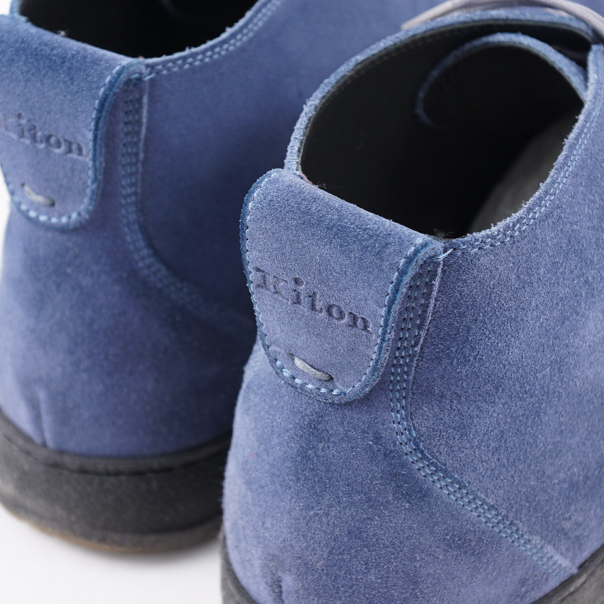 Kiton Suede Chukka Sneaker in Slate Blue - Top Shelf Apparel