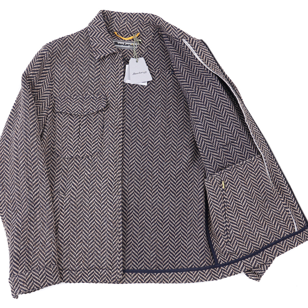 Sartorio Woven Alpaca Bomber Jacket