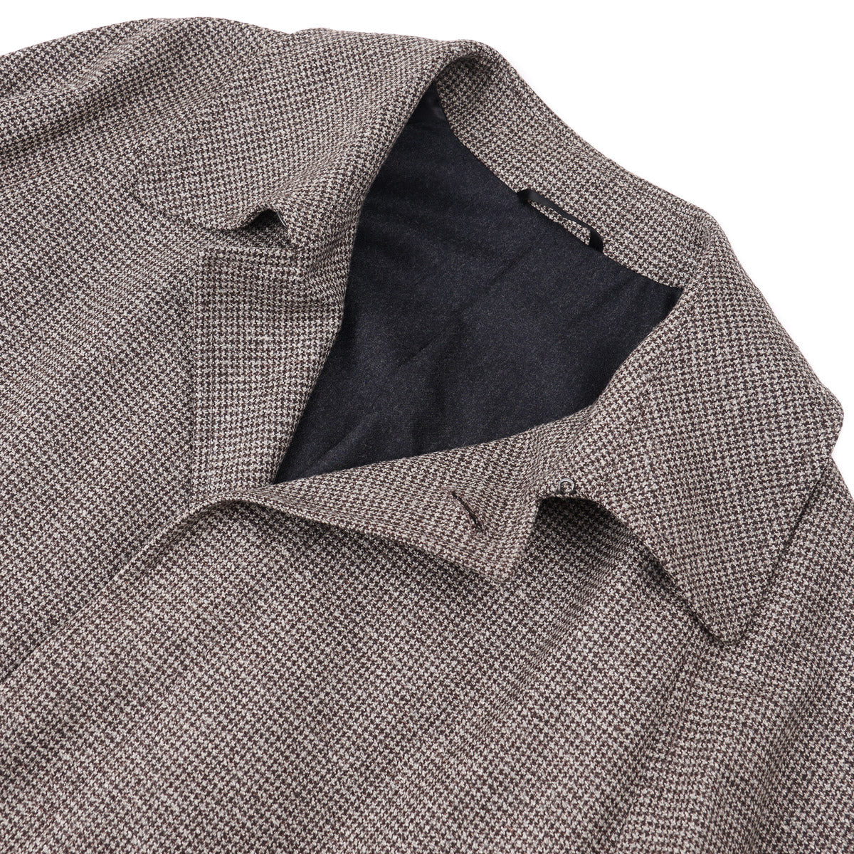 Belvest Houndstooth Wool Overcoat