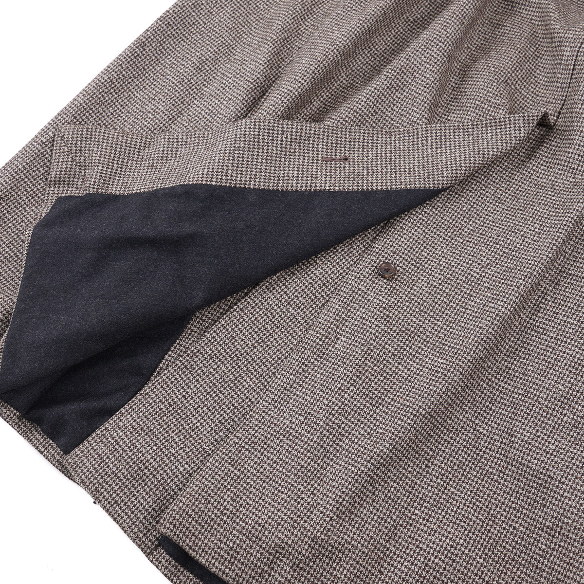 Belvest Houndstooth Wool Overcoat