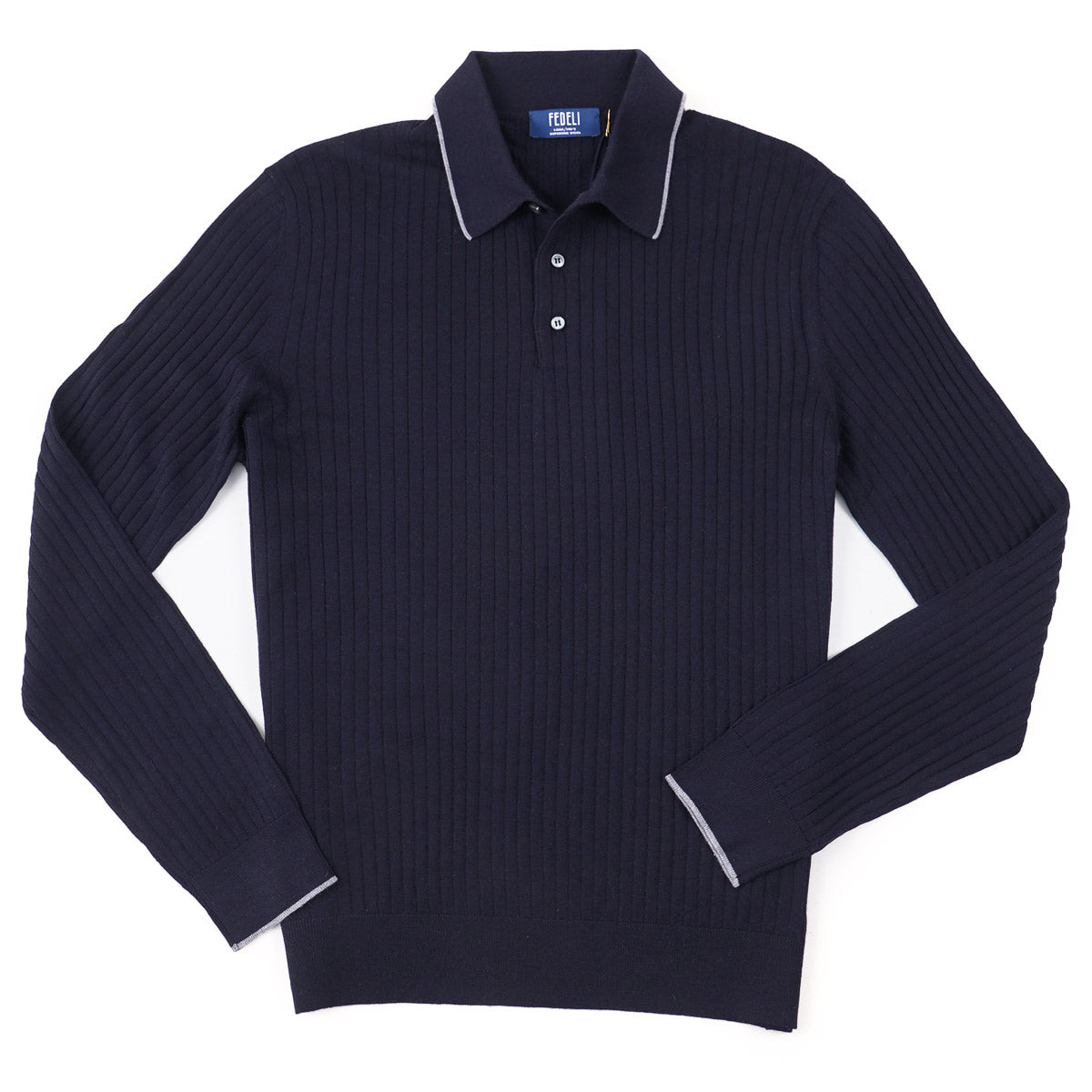 Fedeli 140s Wool Polo Sweater - Top Shelf Apparel