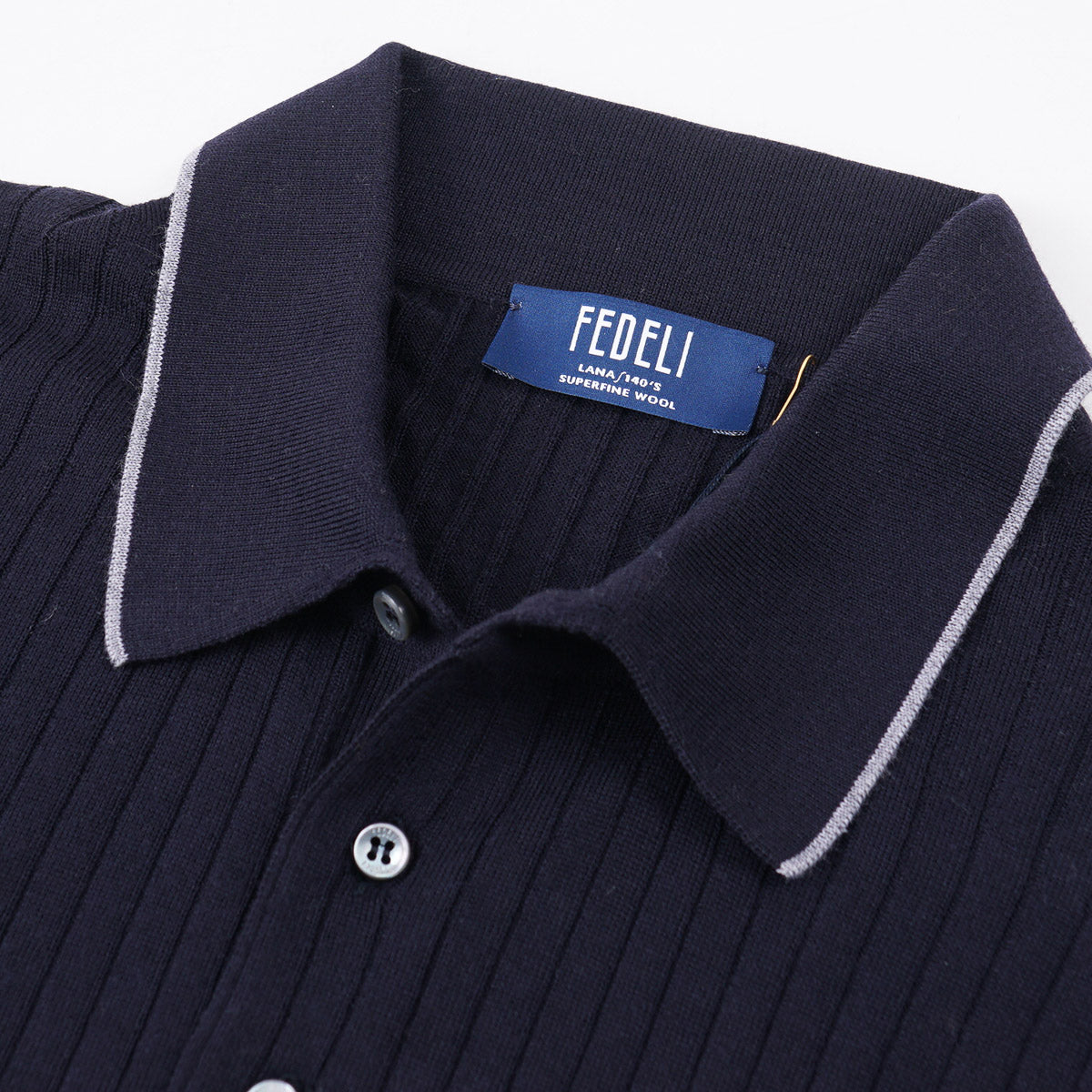 Fedeli 140s Wool Polo Sweater - Top Shelf Apparel