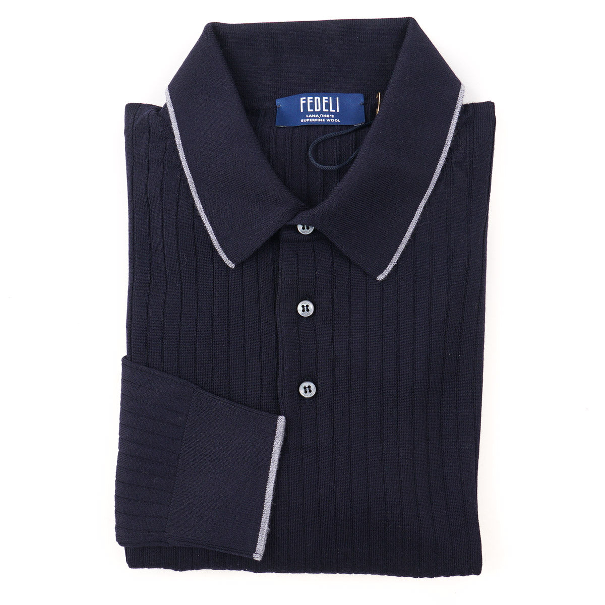 Fedeli 140s Wool Polo Sweater - Top Shelf Apparel