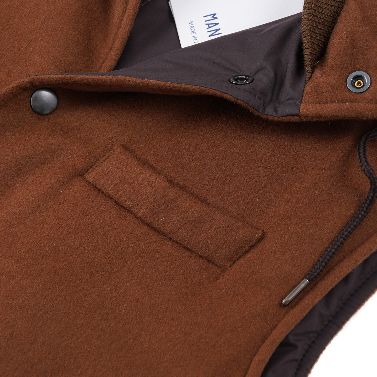 Manto Flannel Cashmere Vest with Hood