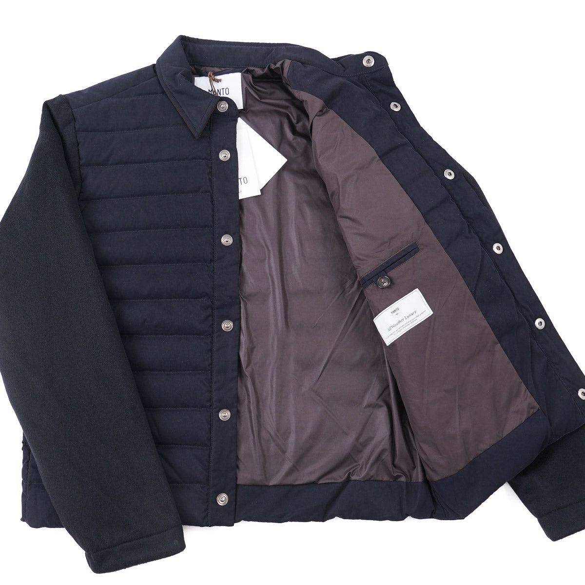 Manto Down Jacket with Cashmere Sleeves
