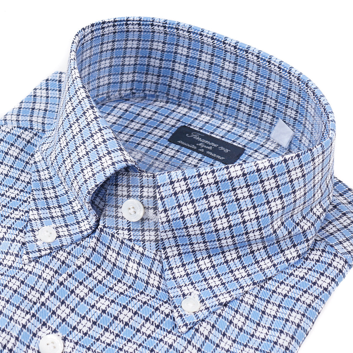 Finamore Woven Check Cotton Shirt - Top Shelf Apparel
