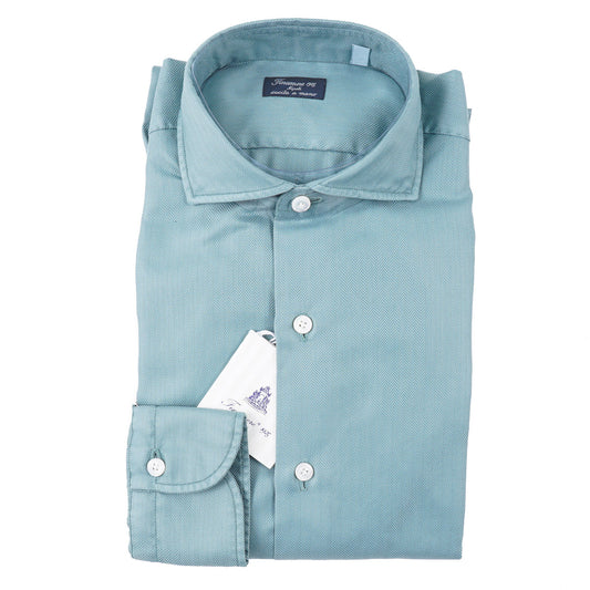 Finamore Herringbone Cotton Dress Shirt - Top Shelf Apparel