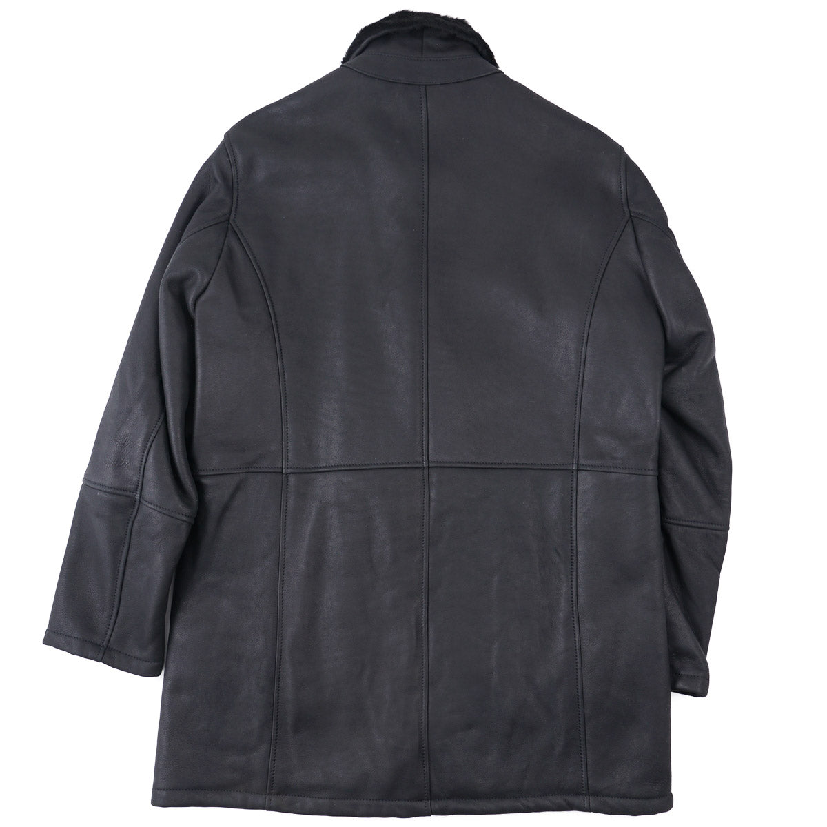 Hettabretz Satin Shearling Leather Overcoat - Top Shelf Apparel