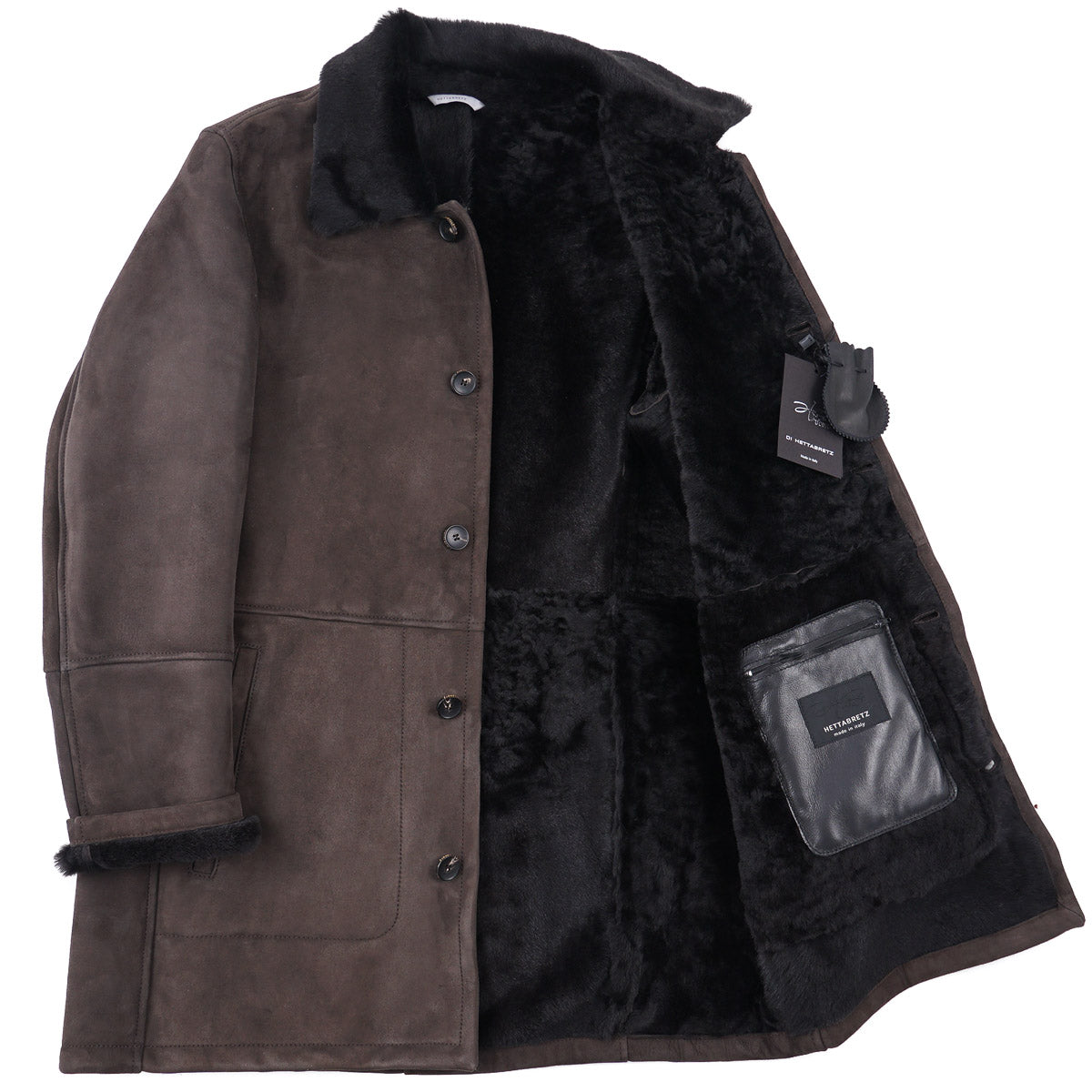 Hettabretz Shearling Leather Overcoat - Top Shelf Apparel