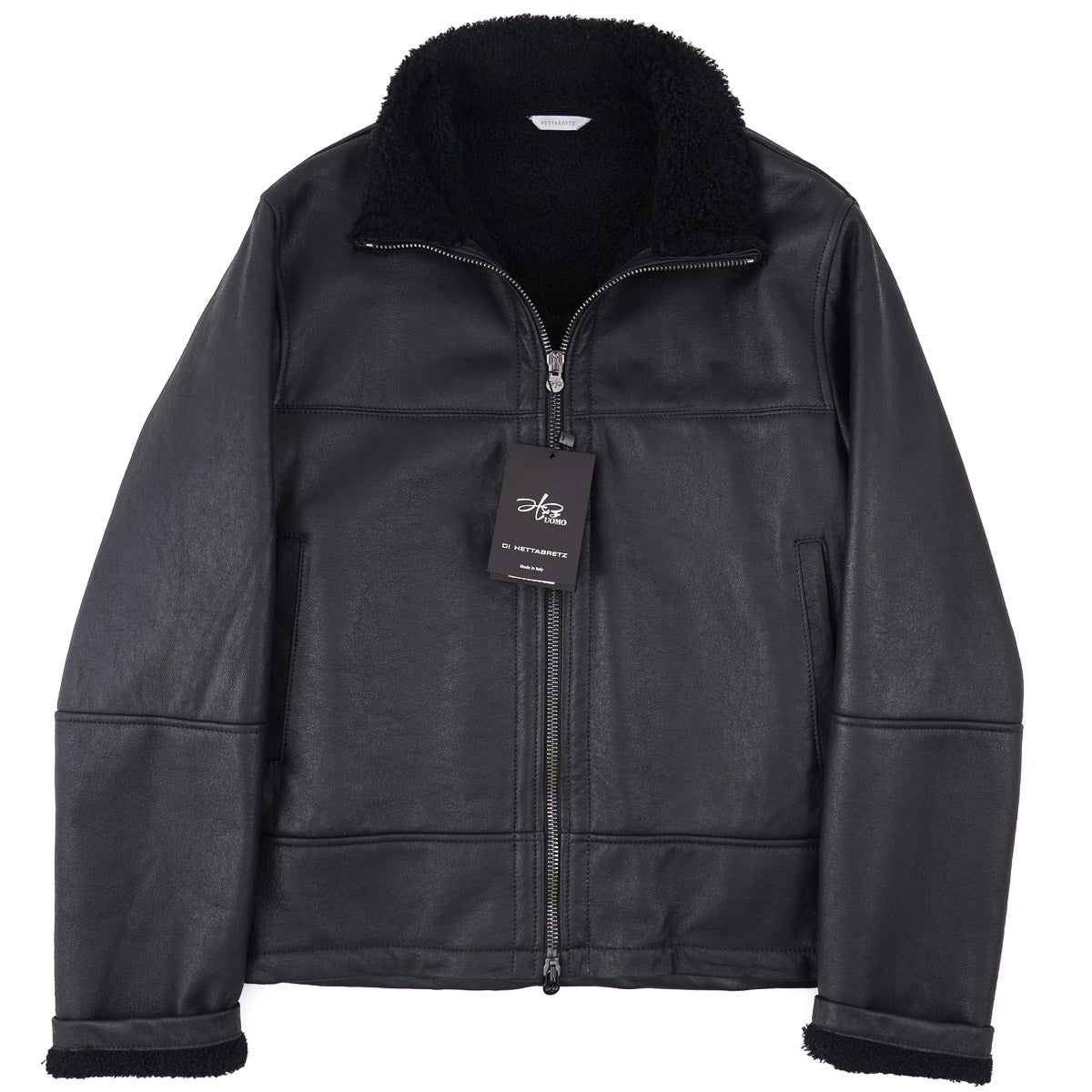 Hettabretz Shearling Leather Bomber Jacket