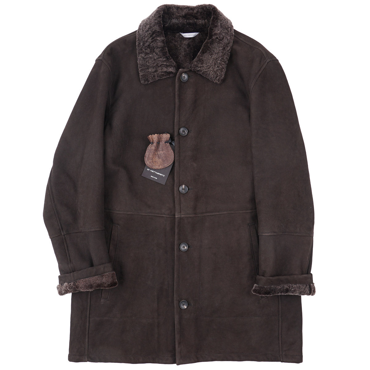 Hettabretz Plush Shearling Leather Overcoat