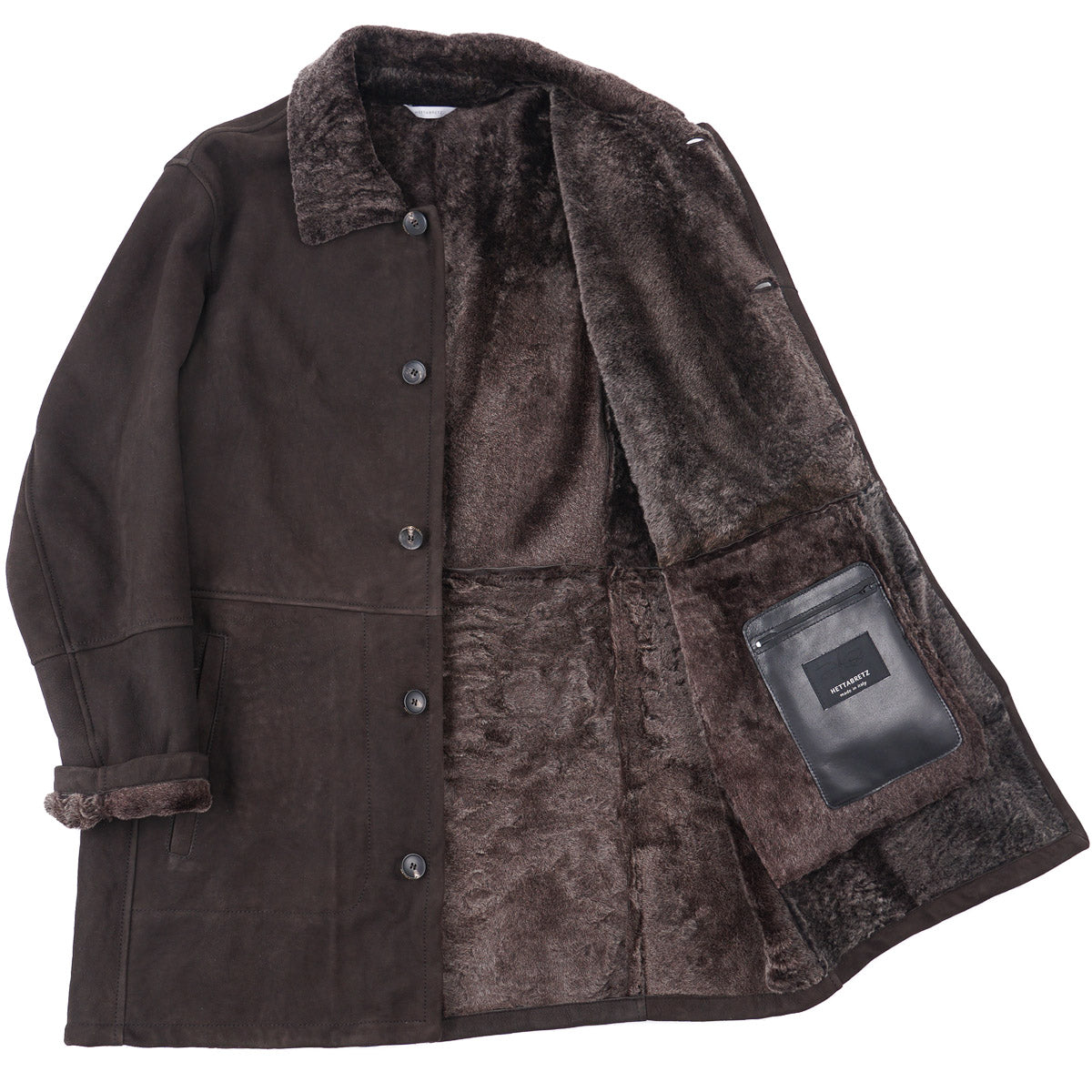 Hettabretz Plush Shearling Leather Overcoat