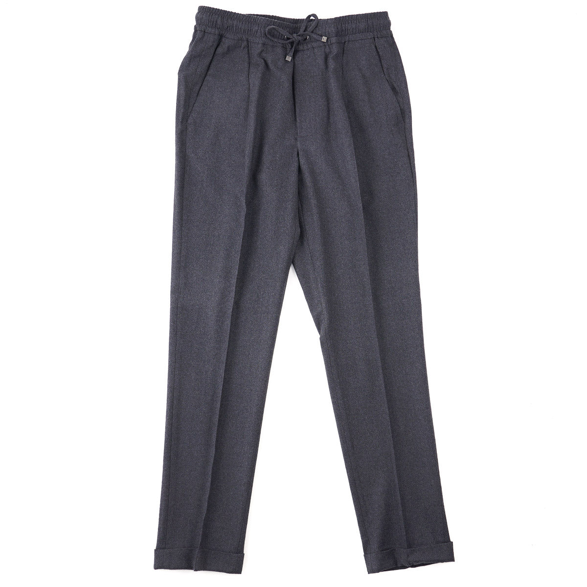 Isaia Flannel Wool Drawstring Jogger Pants - Top Shelf Apparel