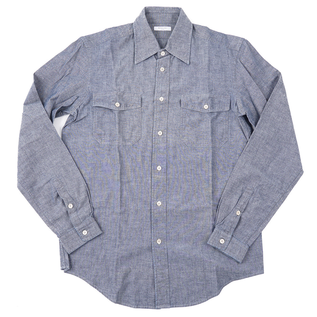 Boglioli Cotton Shirt in Blue Chambray - Top Shelf Apparel