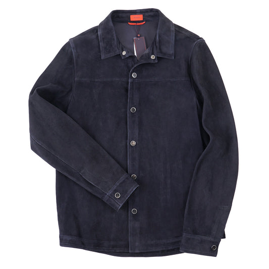 Isaia Lamb Suede Leather Overshirt Jacket - Top Shelf Apparel