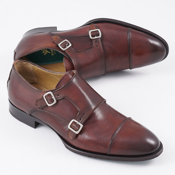 Mauri Dundee Brown Leather Monk Strap Dress Shoes Made in England UK 7.5 US 8.5 ariston-shoes-ariston-mens-  main image 2