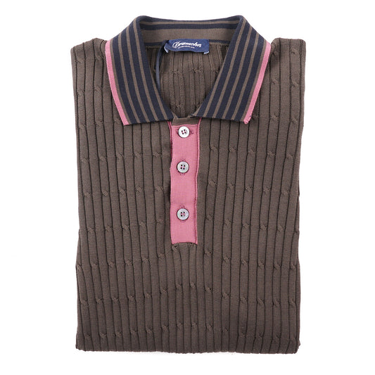 Drumohr Cable Knit Cotton Polo Shirt - Top Shelf Apparel