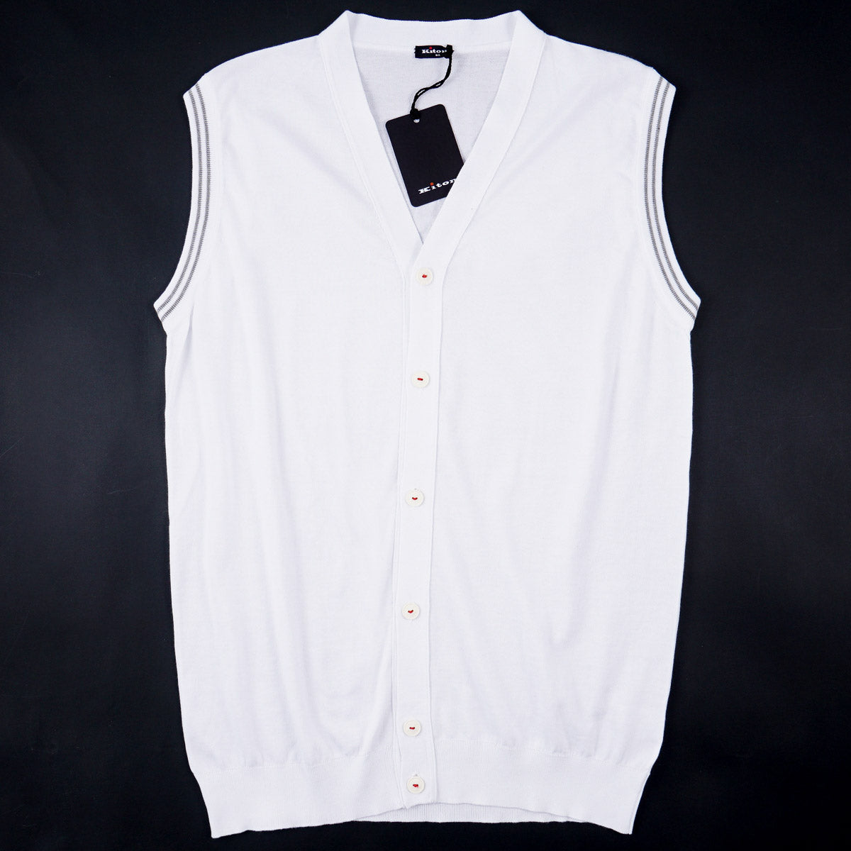 Kiton Lightweight Cotton Cardigan Vest