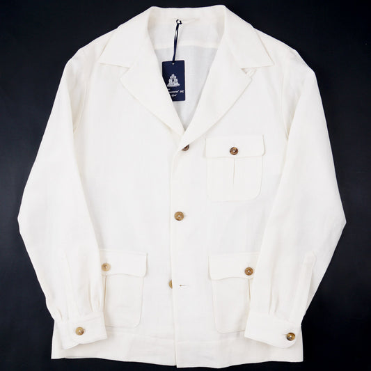 Finamore Unlined Linen-Wool Safari Jacket - Top Shelf Apparel