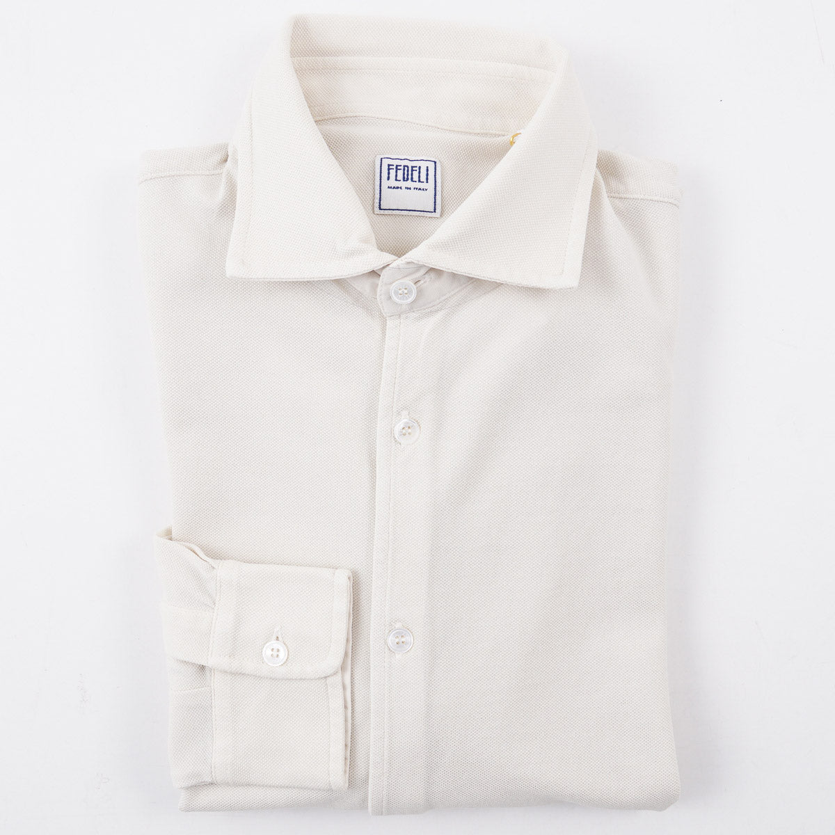 Fedeli Long Sleeve Pique Cotton Shirt - Top Shelf Apparel