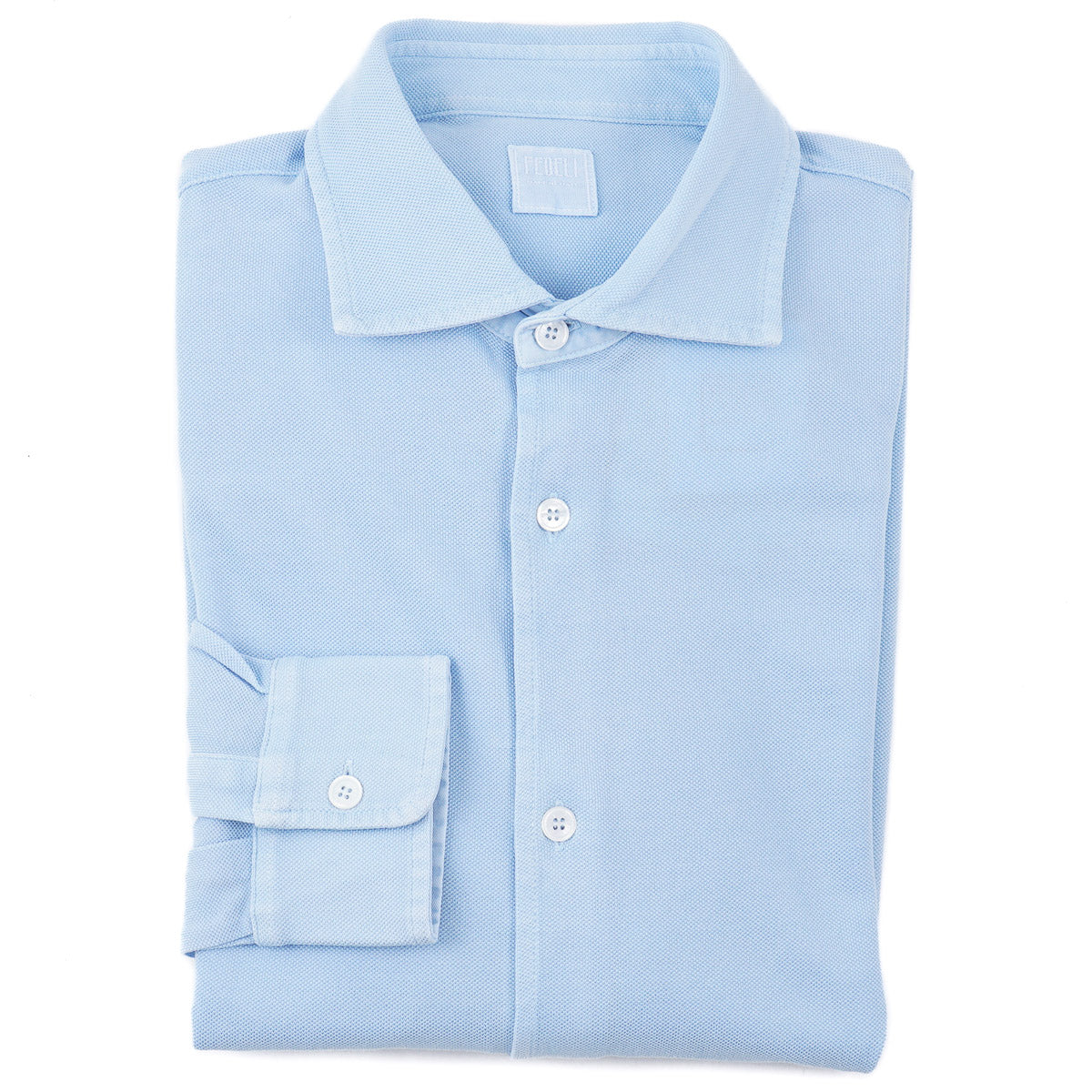 Fedeli Long Sleeve Pique Cotton Shirt - Top Shelf Apparel
