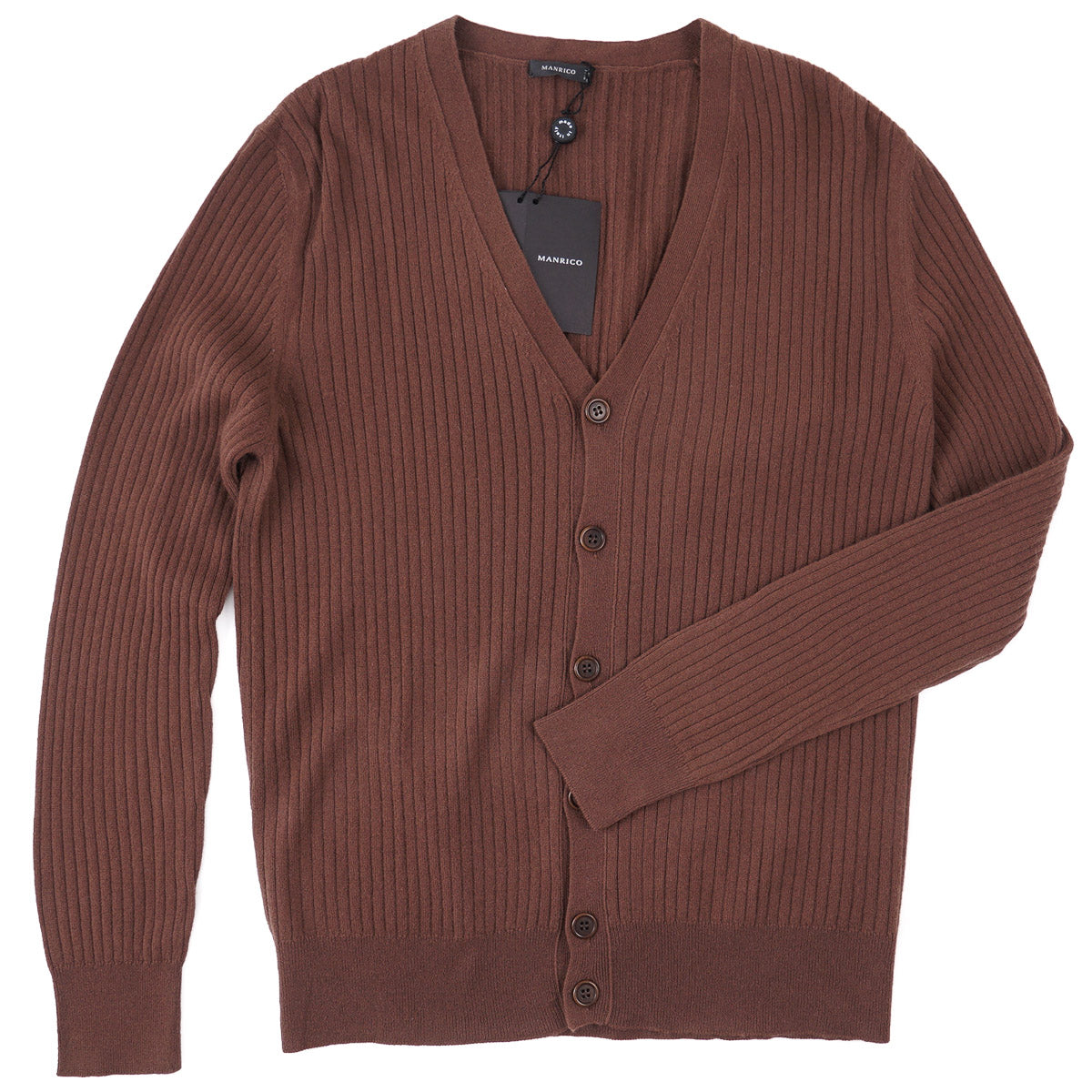 Manrico Rib Knit Cashmere Cardigan Sweater - Top Shelf Apparel