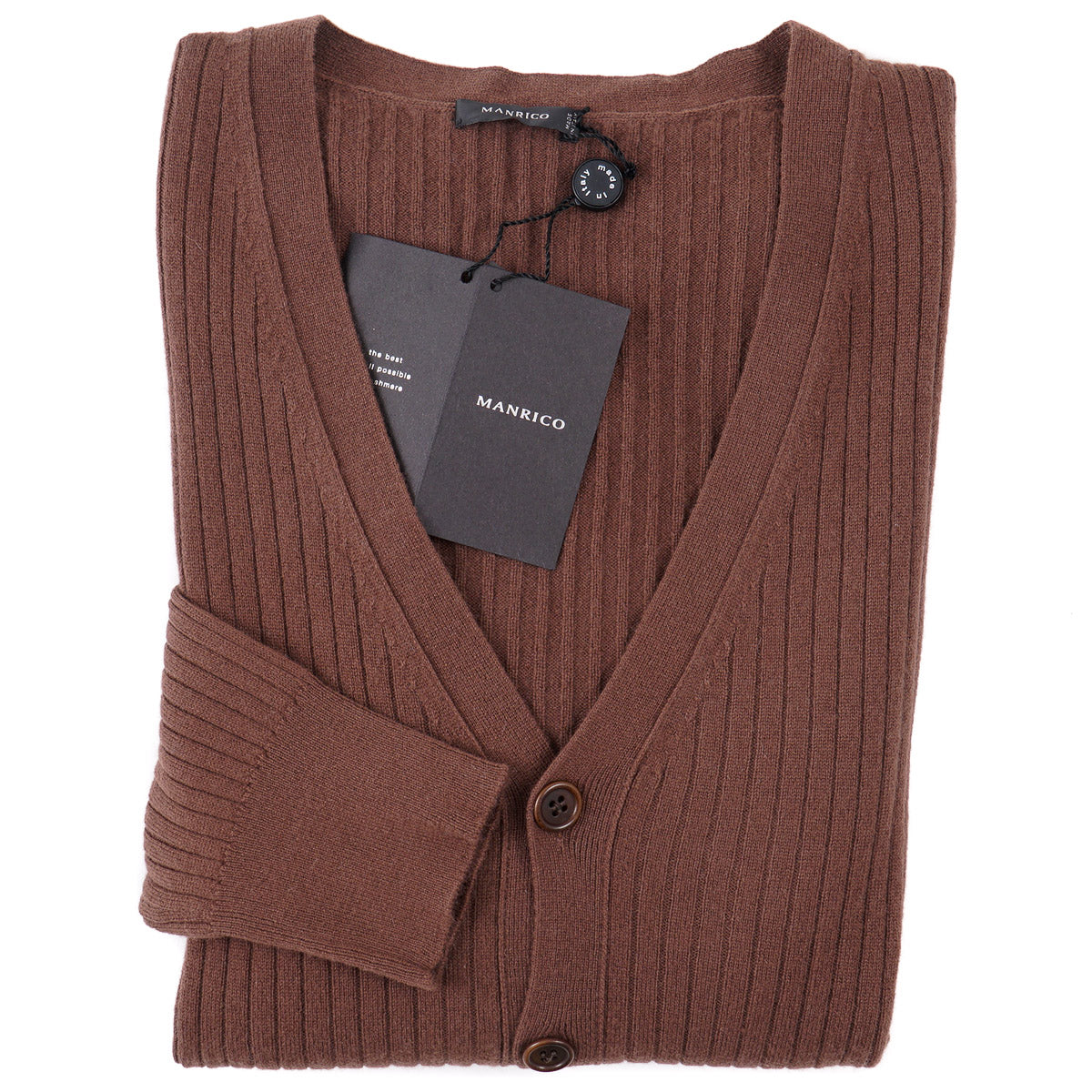 Manrico Rib Knit Cashmere Cardigan Sweater - Top Shelf Apparel