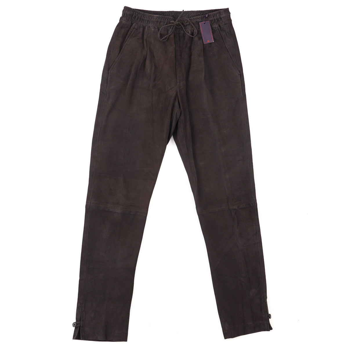 Isaia Lamb Suede Drawstring Jogger Pants - Top Shelf Apparel